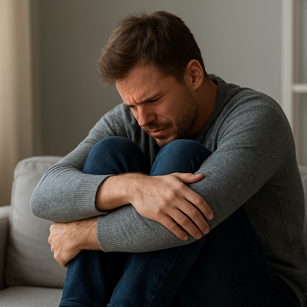 تصویر مفهومی اضطراب و تنش ذهنی در محیطی مینیمال با نور سرد